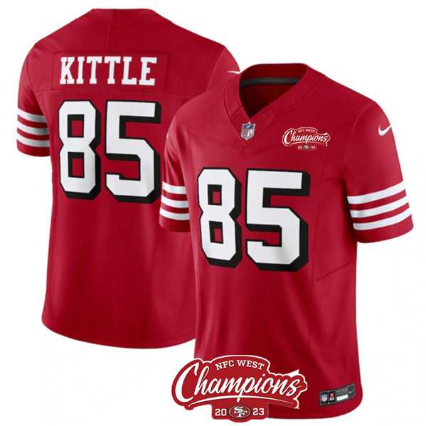 Men & Women & Youth San Francisco 49ers #85 George Kittle Red 2023 F.U.S.E. NFC West Champions Patch Alternate Stitched Jersey->san francisco 49ers->NFL Jersey